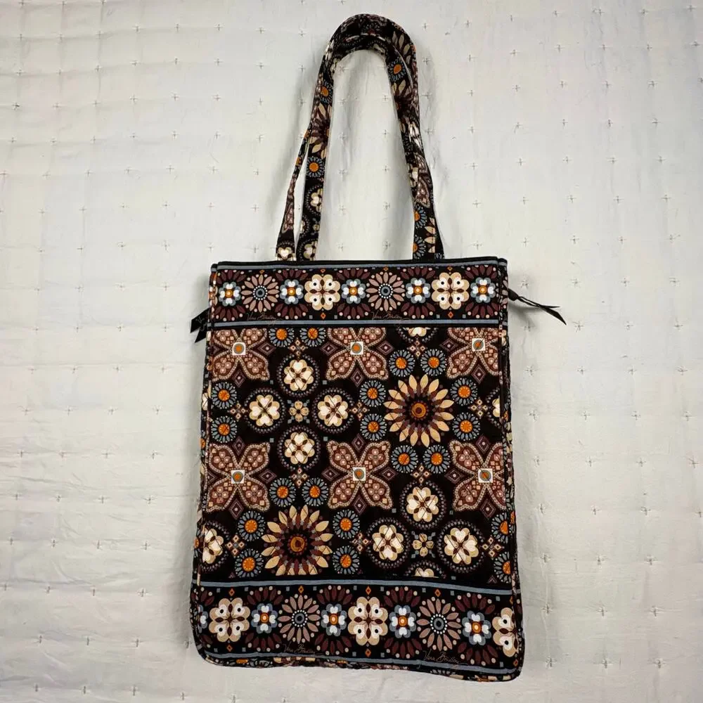 Vera Bradley Laptop Quilted Travel Bag Canyon Floral Brown Retired